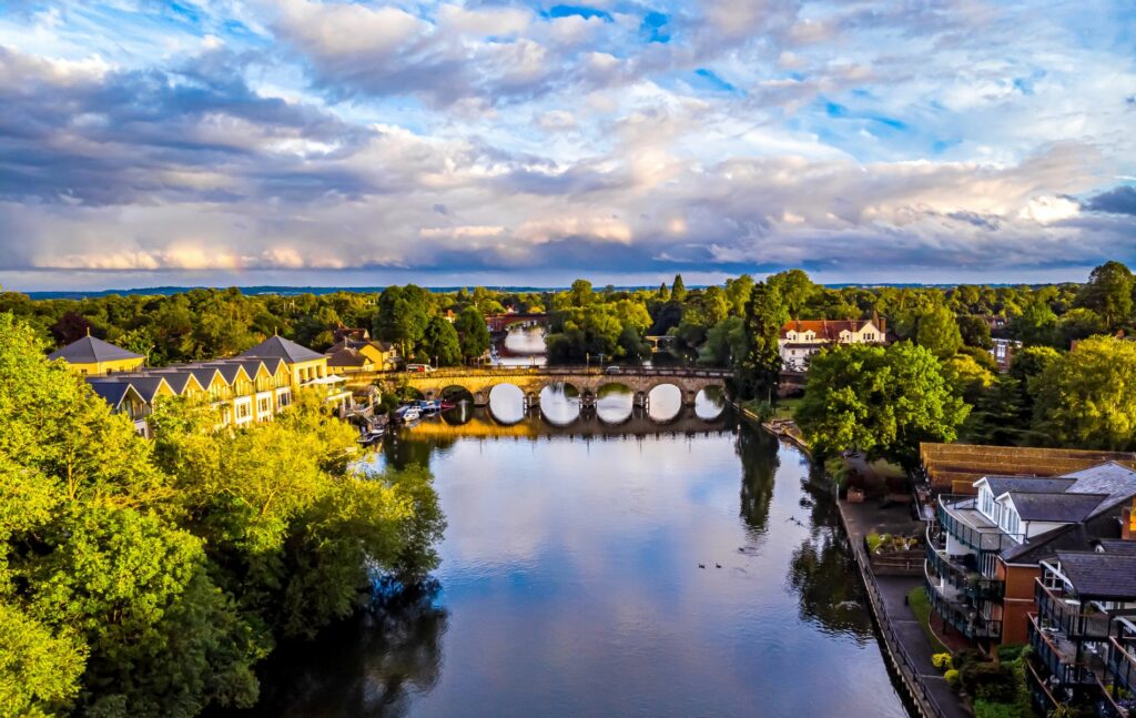 Bray, Aerial View of Maidenhead and the River Thames