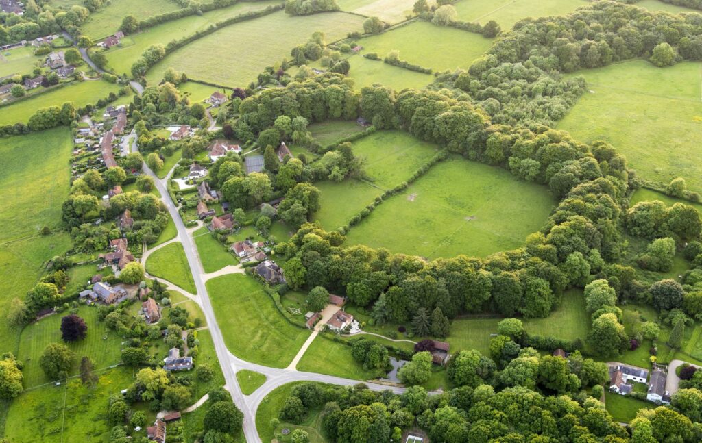 Villages in Buckinghamshire - Aerial view of Buckinghamshire landscape
