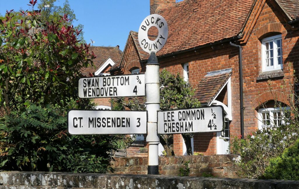 Road sign to Great Missenden, Buckinghamshire