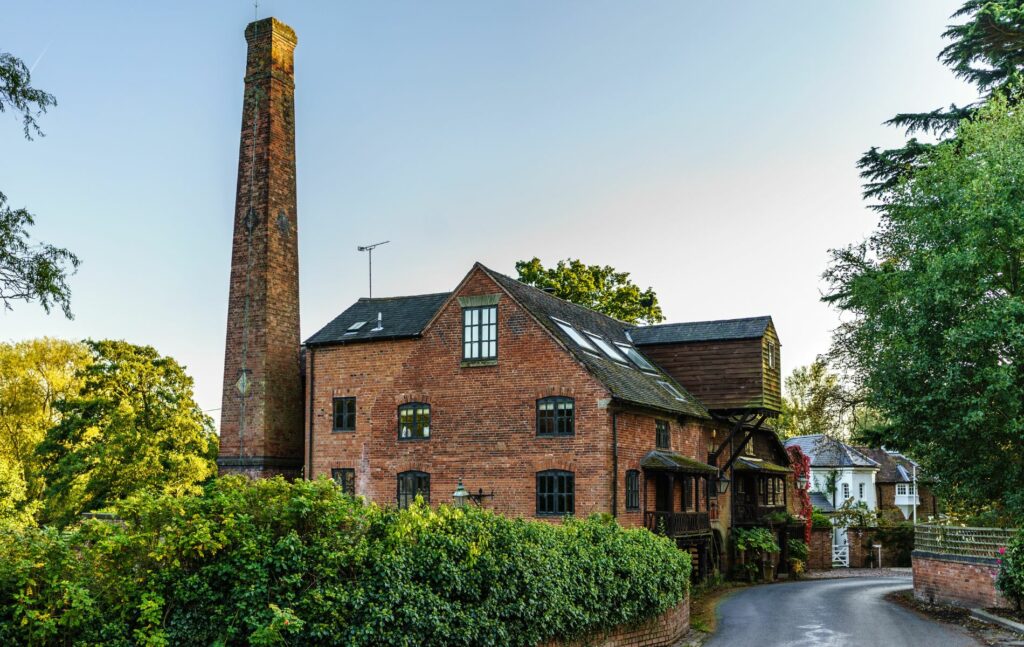 Old Engish Water Mill near the river in Leamington Spa