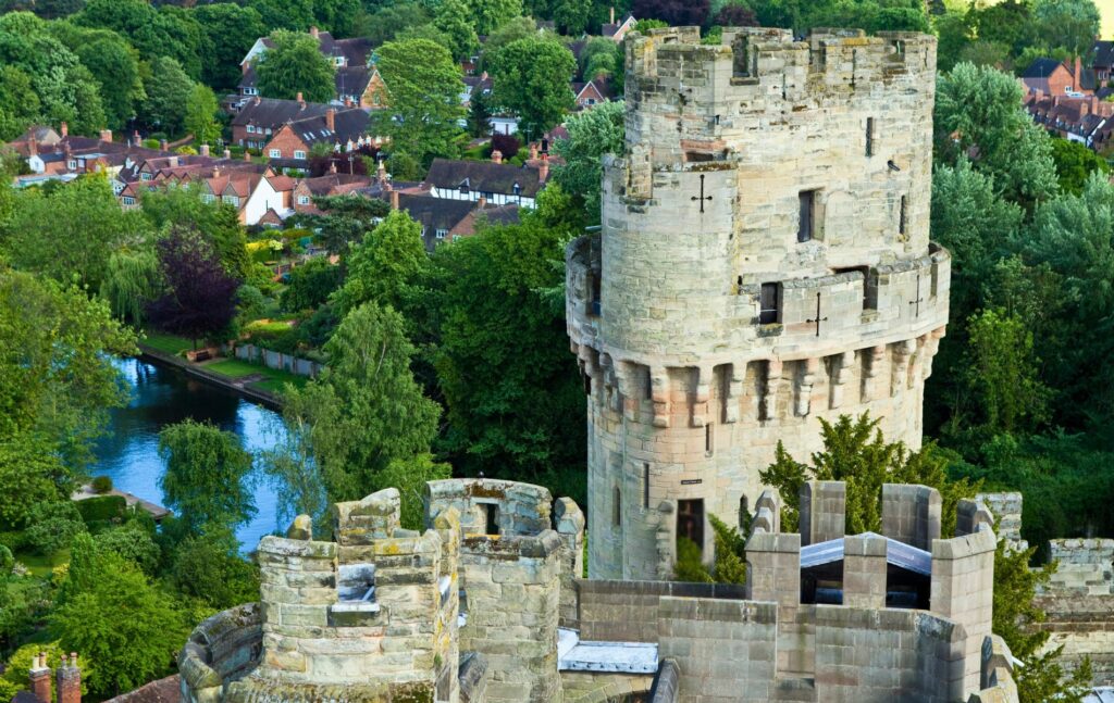 Property in Warwick seen from Warwick Castle