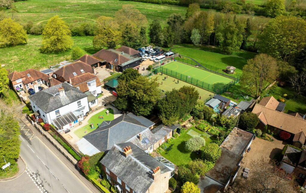Aerial view of Gateway School and sports facilities